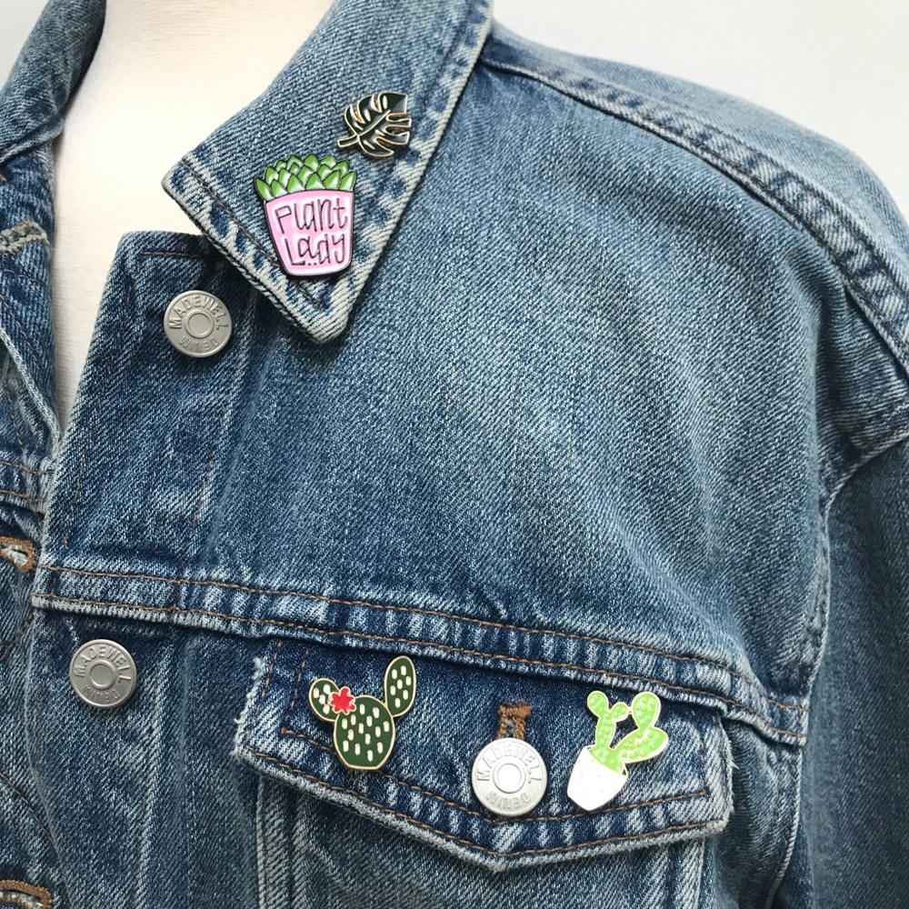 Plant Lady Enamel Pin Set - 4 Different Pins - NWT - Picture 1 of 5